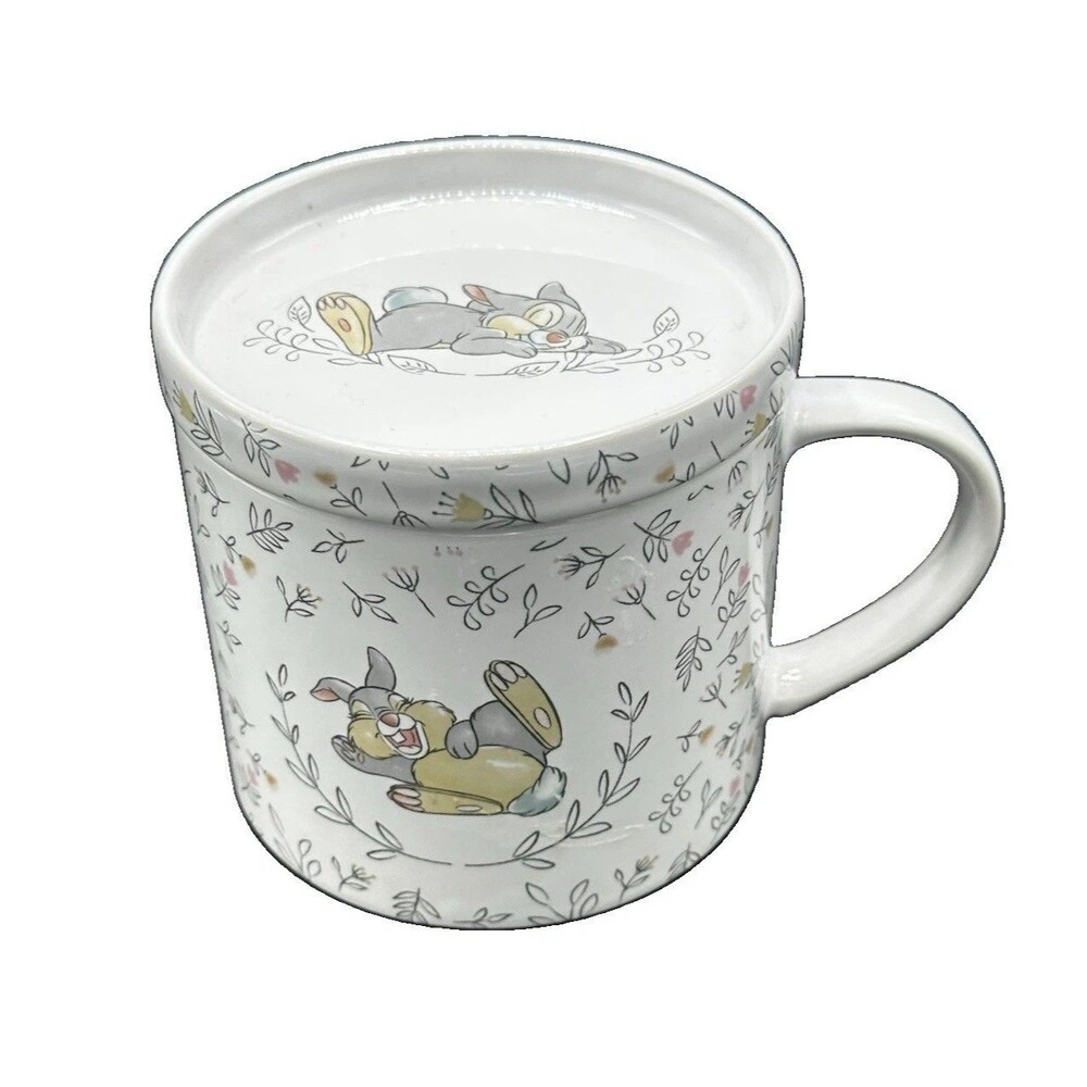 Disney THUMPER Bambi Mug 2 Piece Set: 16 oz Mug and Lid/Coaster